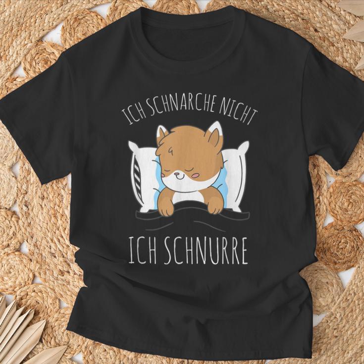 Cute Cat Pyjamas Ich Schnarche Nicht Ich Schnurre T-Shirt Geschenke für alte Männer