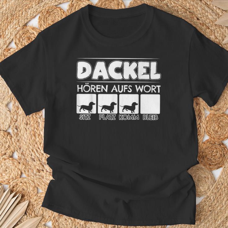 Dachshund Hören Aufs Wort Dachshund Rauhaardackel Dwarf Dachshund T-Shirt Geschenke für alte Männer