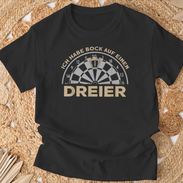 Dart Ich Habe Bock Auf Einen Dreier Retro Dart T-Shirt Geschenke für alte Männer