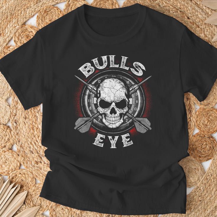 Darts Dart 180 Bullseye Skull T-Shirt Geschenke für alte Männer