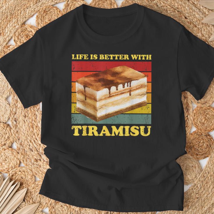 Das Leben Ist Besser Mit Tiramisu Tiramisu T-Shirt Geschenke für alte Männer