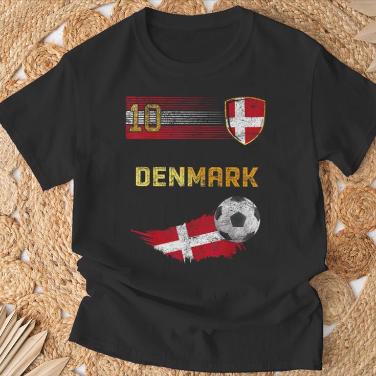 Denmark Football Pride Danish Flag Football Retro Jersey T-Shirt Geschenke für alte Männer