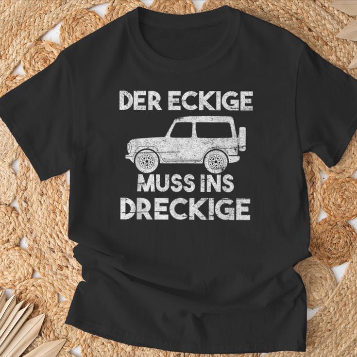 Der Eckige Muss Ins Dirckige Off-Road Off-Road T-Shirt Geschenke für alte Männer