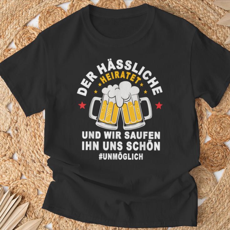 Der Hässliche Heiratet Wir Saufen Ihn Uns Schön Jga Team T-Shirt Geschenke für alte Männer