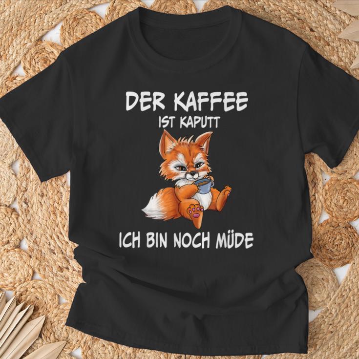 Der Kaffee Ist Brochtider Fuchs Morgenmuffel T-Shirt Geschenke für alte Männer