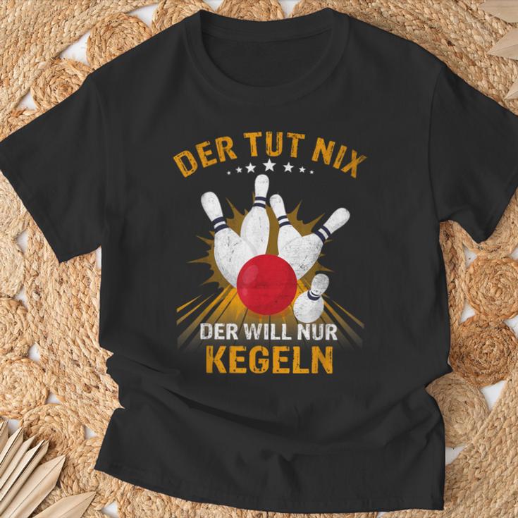 Der Tut Nix Der Will Nur Kegeln Kegel Club Hobby Kegel T-Shirt Geschenke für alte Männer