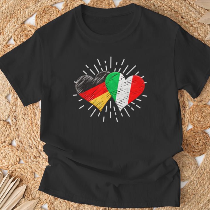 Deutschland Italien Freundschaft Herz German Italian T-Shirt Geschenke für alte Männer