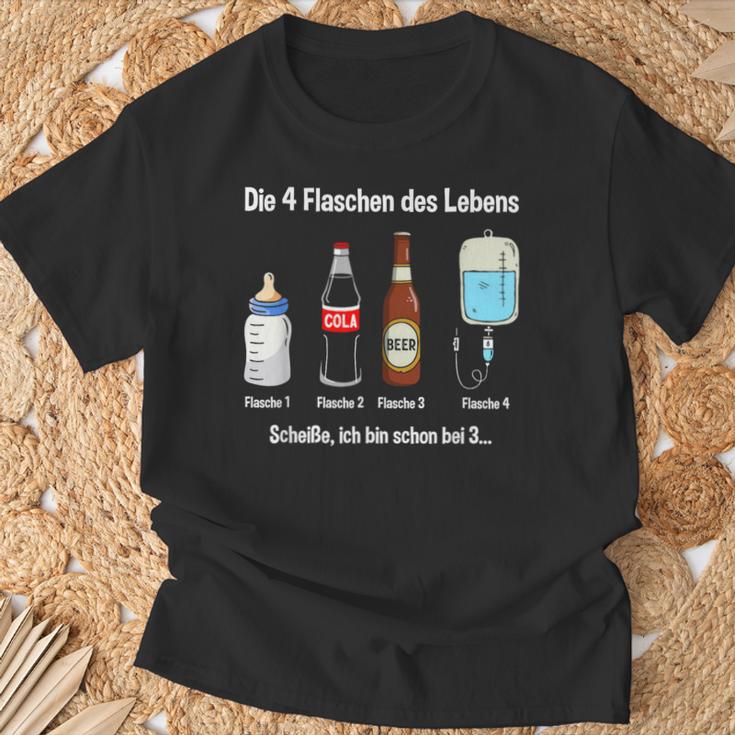 Die 4 Flaschen Des Leben Party T-Shirt Geschenke für alte Männer