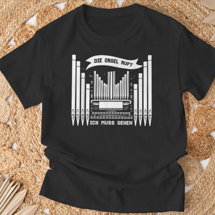 Die Orgel Ruft Ich Muss Gehen Organist Organ Player T-Shirt Geschenke für alte Männer