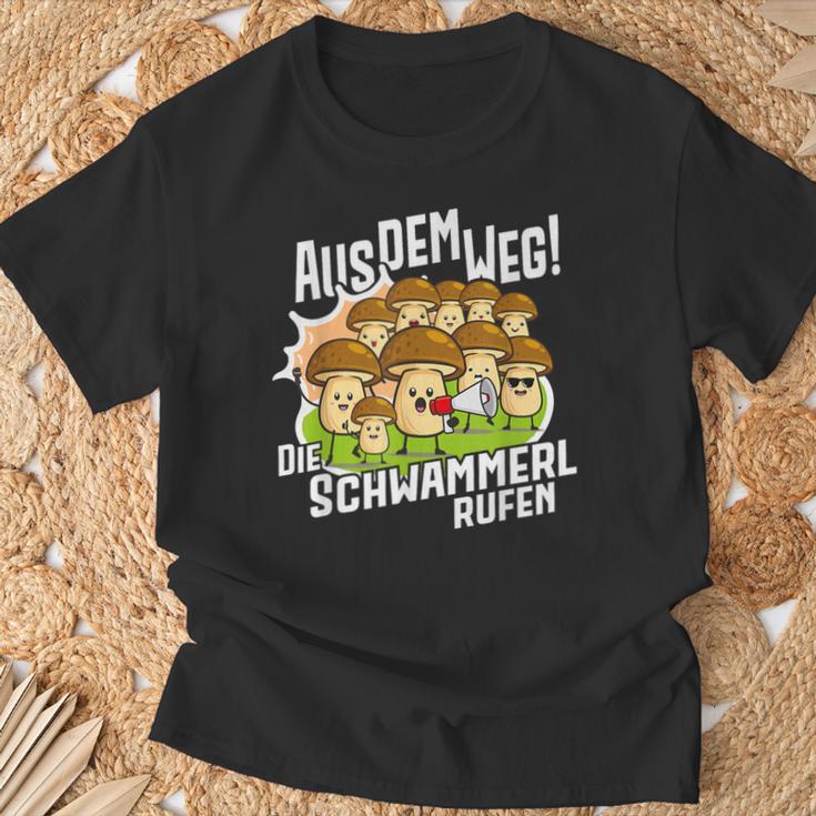 Die Schwammerl Rufen Mushroom T-Shirt Geschenke für alte Männer