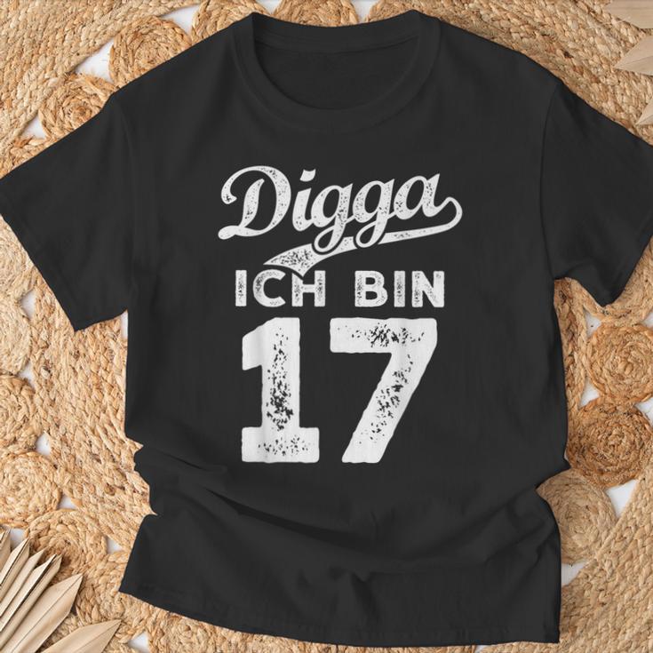 Digga Ich Bin 17 Jahre 17Th Birthday T-Shirt Geschenke für alte Männer