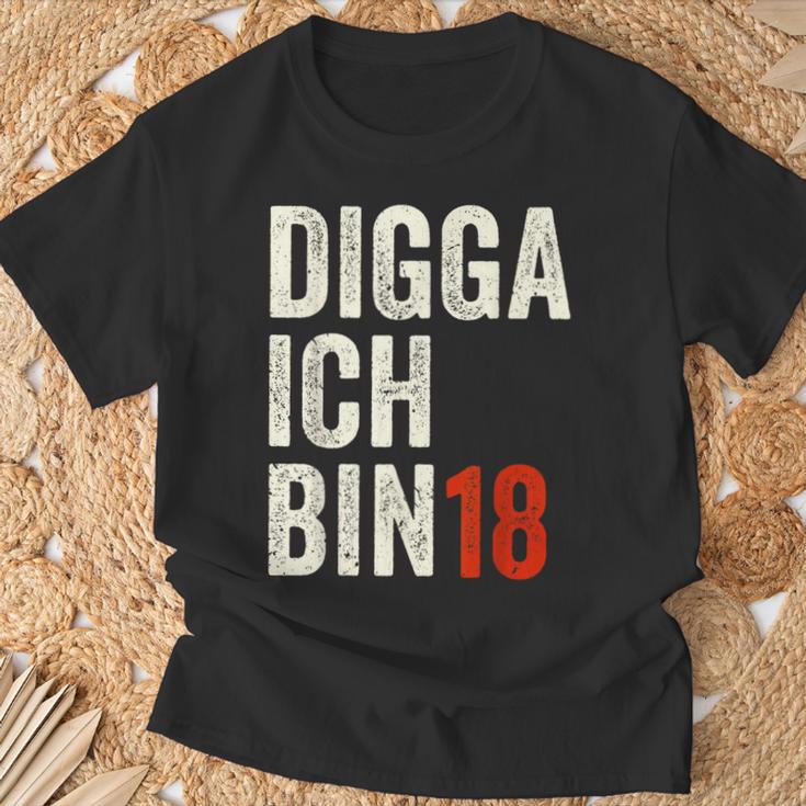 Digga Ich Bin 18 Jahre 18Th Birthday Boy Slogan T-Shirt Geschenke für alte Männer