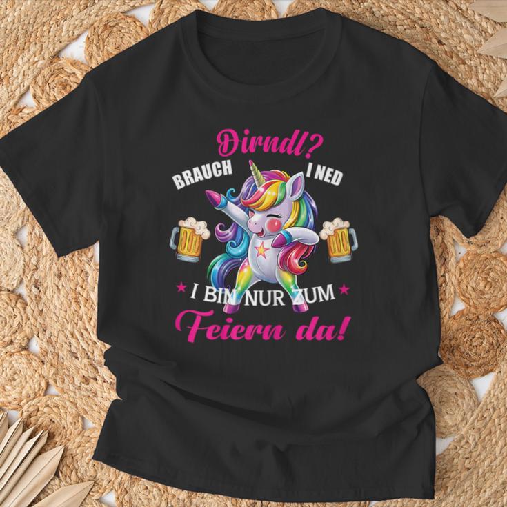 Dirndl Costume Women's Dabbing Unicorn Oktoberfest Dirndl T-Shirt Geschenke für alte Männer