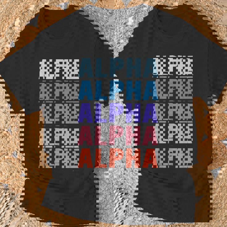 Divertido Regalo Nombre Alfa Personalizado Primer Nombre Camiseta unisex Regalos para ancianos