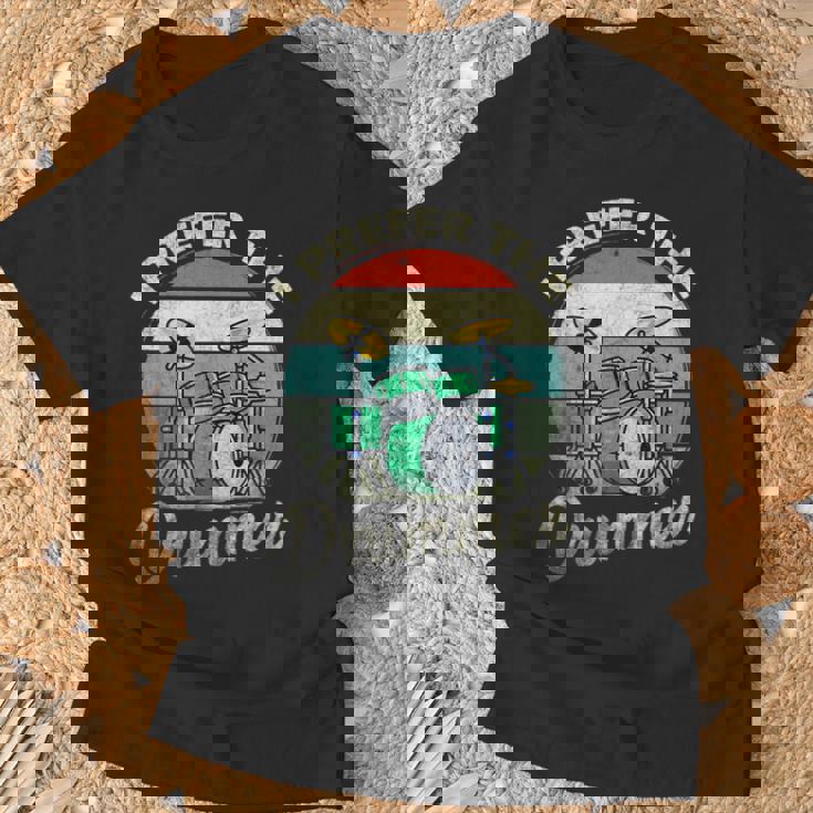 Divertido Rock Music Band Drum Player Retrointage Camiseta unisex Regalos para ancianos