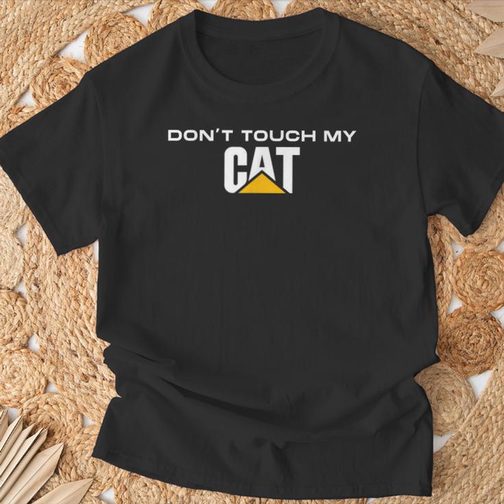 Dont Touch My Cat Machinist Driver Fan Digger Caterpillar T-Shirt Geschenke für alte Männer