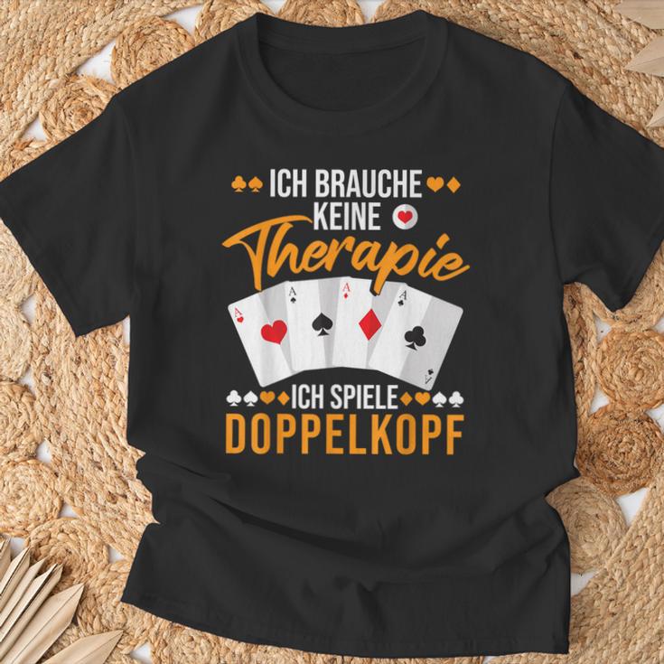 Doppelkopf Slogan T-Shirt Geschenke für alte Männer