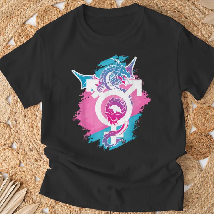 Dragon Proud Genderfluid Lgbt And Transpride T-Shirt Geschenke für alte Männer