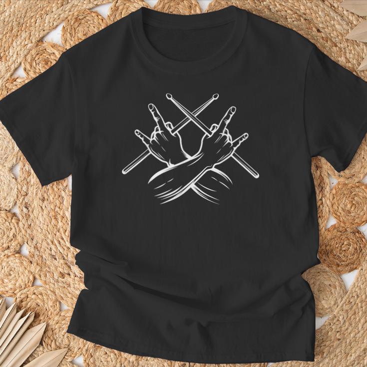 Drummer Drumsticks Rock Drummer T-Shirt Geschenke für alte Männer