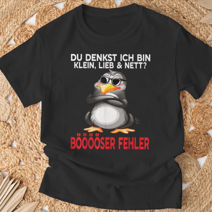 Du Denkst Ich Bin Klein Lieb Und Nett Cute Penguin T-Shirt Geschenke für alte Männer