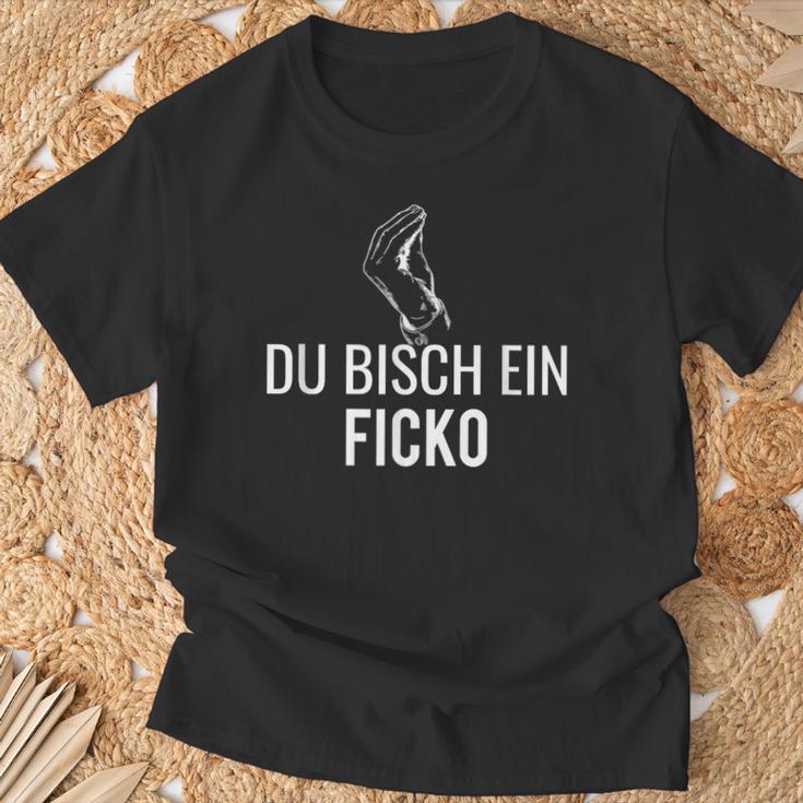 Du Ficko Lohn Italia Workelvet Gesture T-Shirt Geschenke für alte Männer