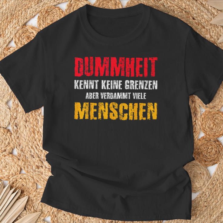 Dummheit Kissen Keine Grenzen T-Shirt Geschenke für alte Männer