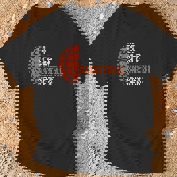 Eat Sleep Basketball Repeat Basketball Coach Sport T-Shirt Gifts for Old Men