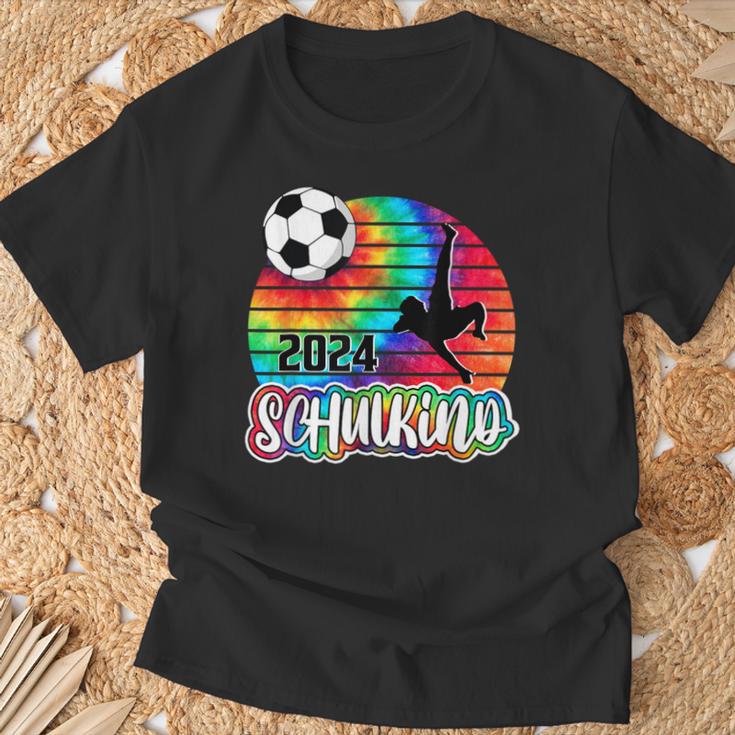 Einschulung Schulkind 2024 School Cone Boy Football Tie Dye T-Shirt Geschenke für alte Männer