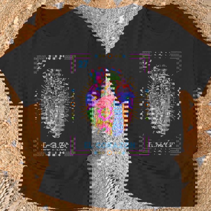 El Corazón Artistic Card Mexican Lottery Card T-Shirt Gifts for Old Men