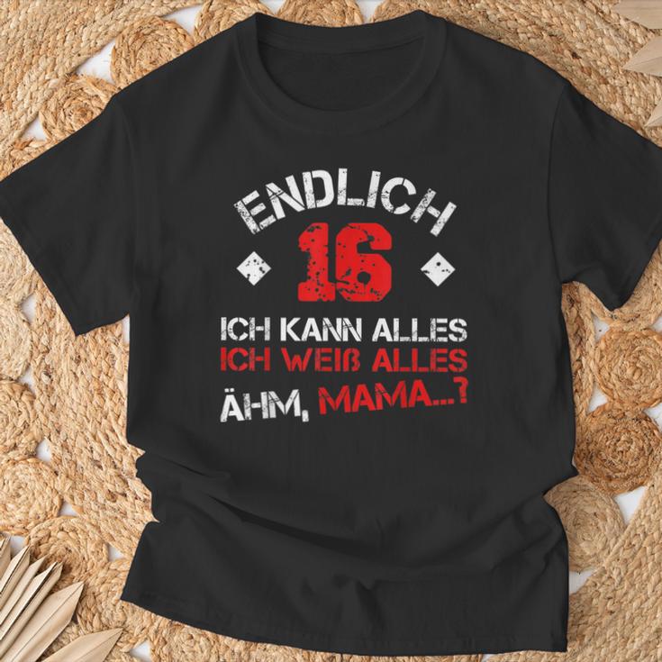 Endlich 16 Ich Kann Alles Ich Weiß Alles Ähm Mama T-Shirt Geschenke für alte Männer