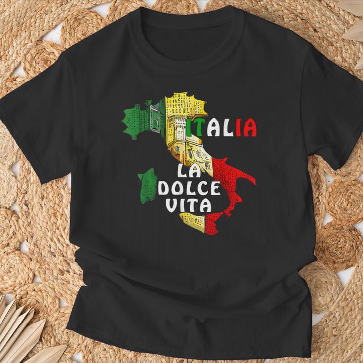 Entdecke Italien Liebe Für Essen Kultur Geschichte Italien T-Shirt Geschenke für alte Männer