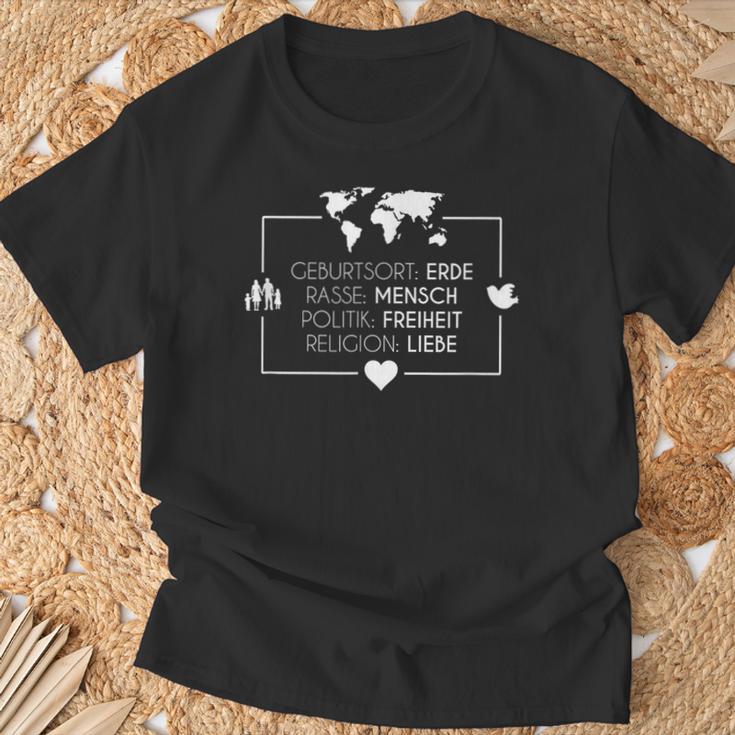 Erde Rasse Mensch Birth Place T-Shirt Geschenke für alte Männer