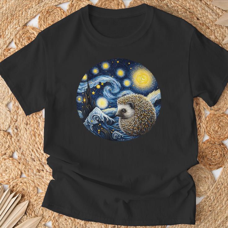 Erizo Animalan Gogh Erizo Camiseta unisex Regalos para ancianos