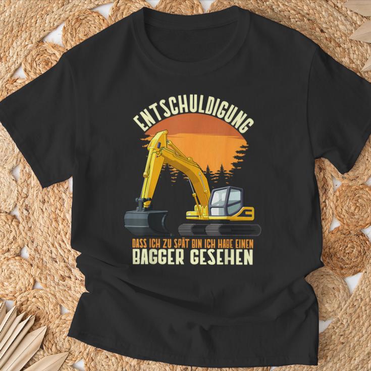 Excuse Das Ich Zu Spät Bin Hab Excavator Sehen Digger S T-Shirt Geschenke für alte Männer