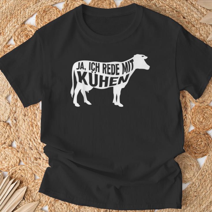 With Farmers Cow & Landwirt Yes Ich Rede Mit Kühen T-Shirt Geschenke für alte Männer