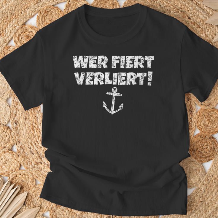 Who Fiert LosesIntage Boat & Sail T-Shirt Geschenke für alte Männer