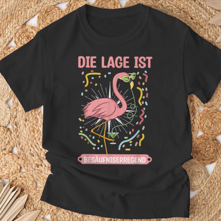 Flamingo Die Lage Ist Besäufniserregend T-Shirt Geschenke für alte Männer