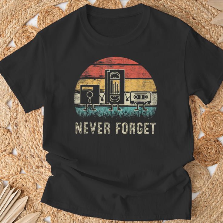 Never Forget Cassette Tape Retro 80S And 90S T-Shirt Geschenke für alte Männer