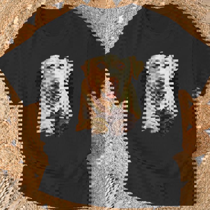Fotografía Fotográfica Con Cámara De Fotos De Perro Labrador Retriever Camiseta unisex Regalos para ancianos