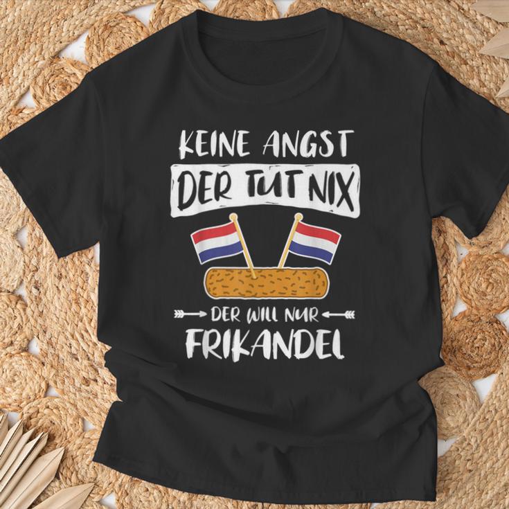 Frikandel Netherlands Flag Sayings Oranje T-Shirt Geschenke für alte Männer