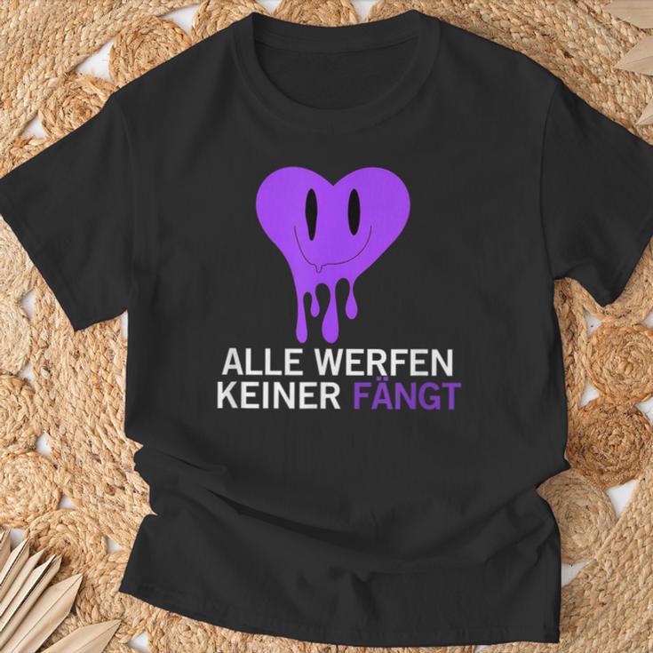 Alle Werfen Keiner Fängt Rave Techno Party Parts T-Shirt Geschenke für alte Männer