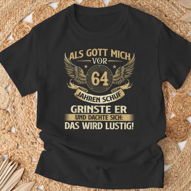 Als Gott Michor 64 Jahren Schuf Birthday T-Shirt Geschenke für alte Männer