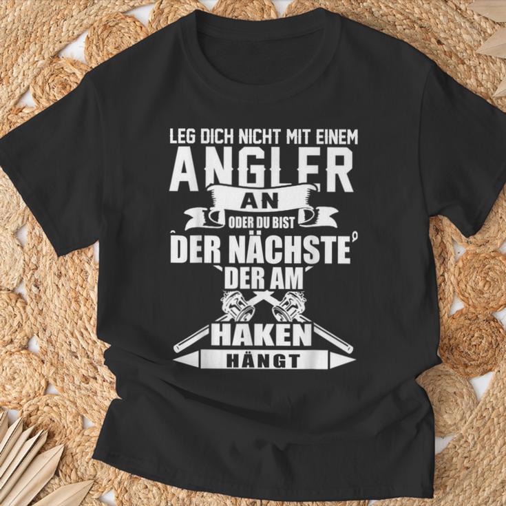 Angel Leg Dich Nicht Mit An Angler An T-Shirt Geschenke für alte Männer