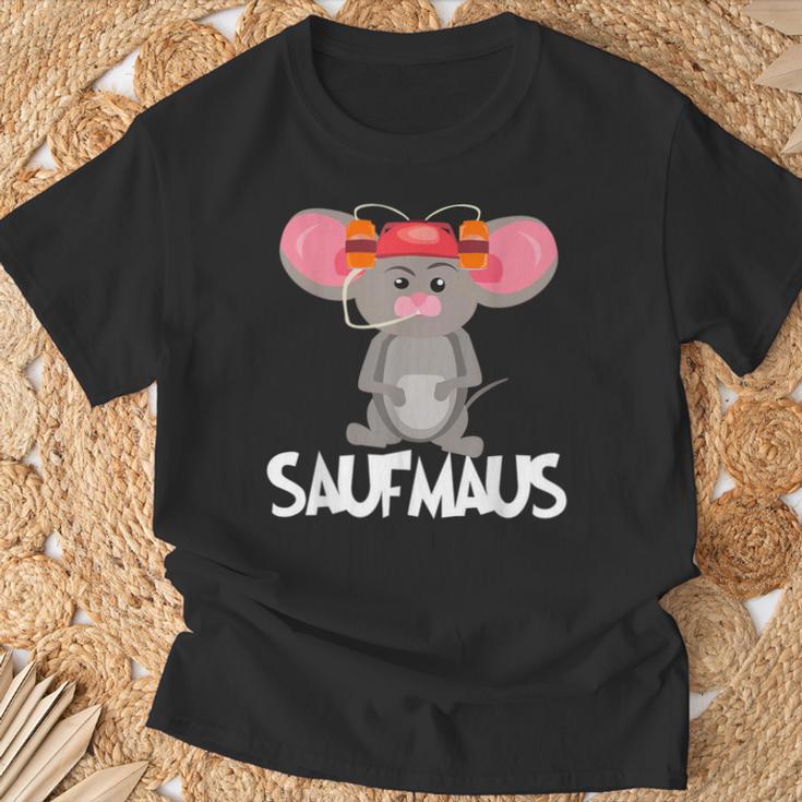 Beer Helmet Mouse Motif Beer Drinker Beer Saufmaus T-Shirt Geschenke für alte Männer