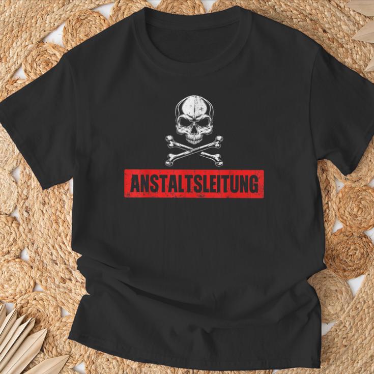 With Ironic Anstaltleitung Skull Slogan S T-Shirt Geschenke für alte Männer