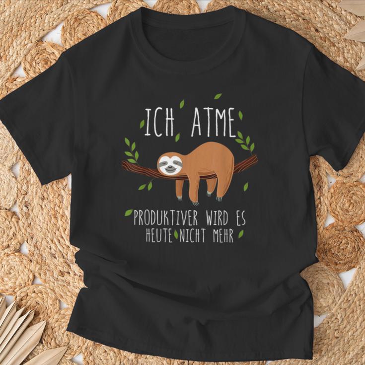 Sloth Ich Atme Produktiv Chiller Relax T-Shirt Geschenke für alte Männer