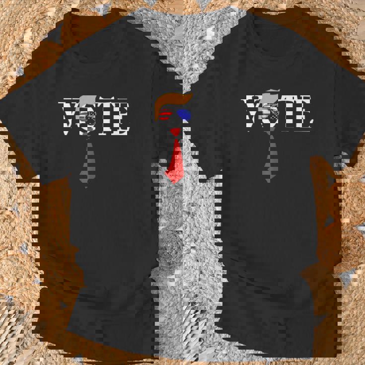 Trump 2024 Vote With Trump Hair Sunglasses Us Flag T-Shirt Gifts for Old Men