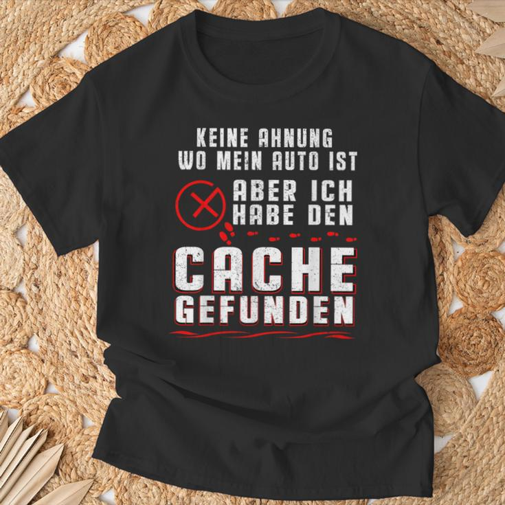 Geocaching No Ahnung Wo Mein Auto Ist T-Shirt Geschenke für alte Männer