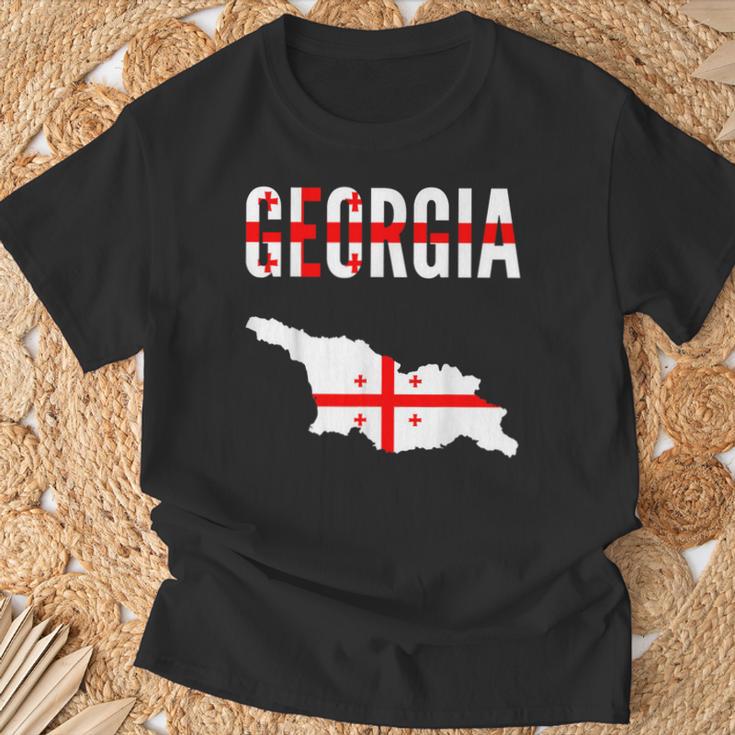 Georgian Georgian Map Flag T-Shirt Geschenke für alte Männer