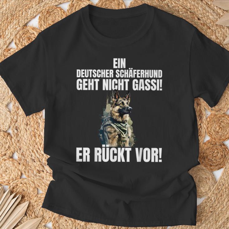 With German Shepherd German Shepherd Geht Nicht Gassi Er Rücktor T-Shirt Geschenke für alte Männer